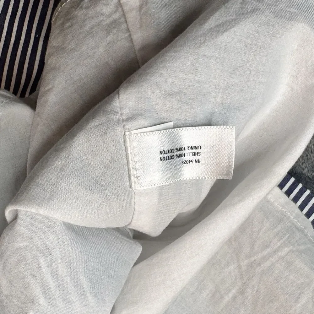 Gap Sz 12 100% Cotton Blue White Striped Skirt Nautical Full Blue A-Line Lined